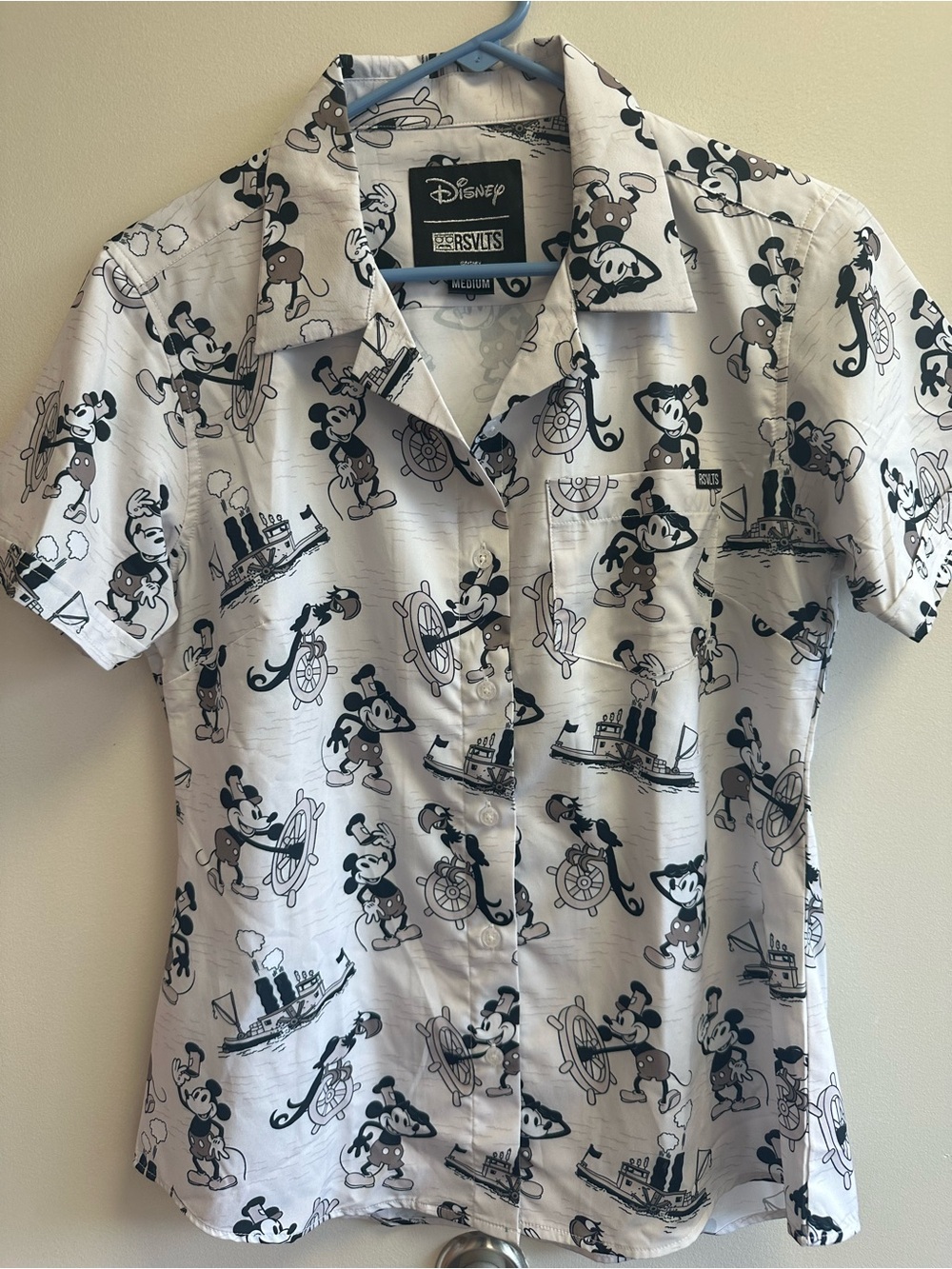 Mickey Mouse "Steamboat Willie"Button Down Shirt for Adults by RSVLTS